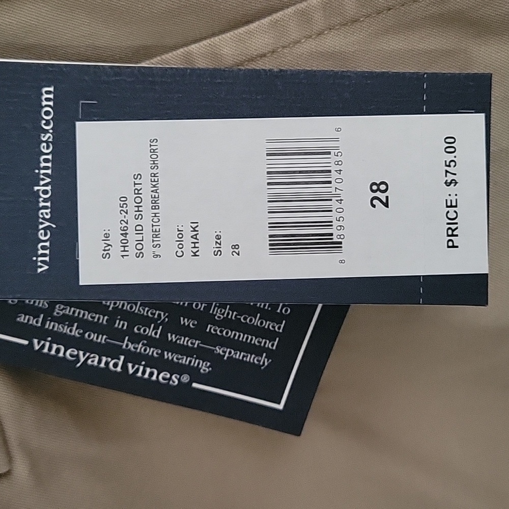 NWT Vineyard Vines 9" Stretch Breaker Short in Khaki Size 28 - Picture 5 of 12
